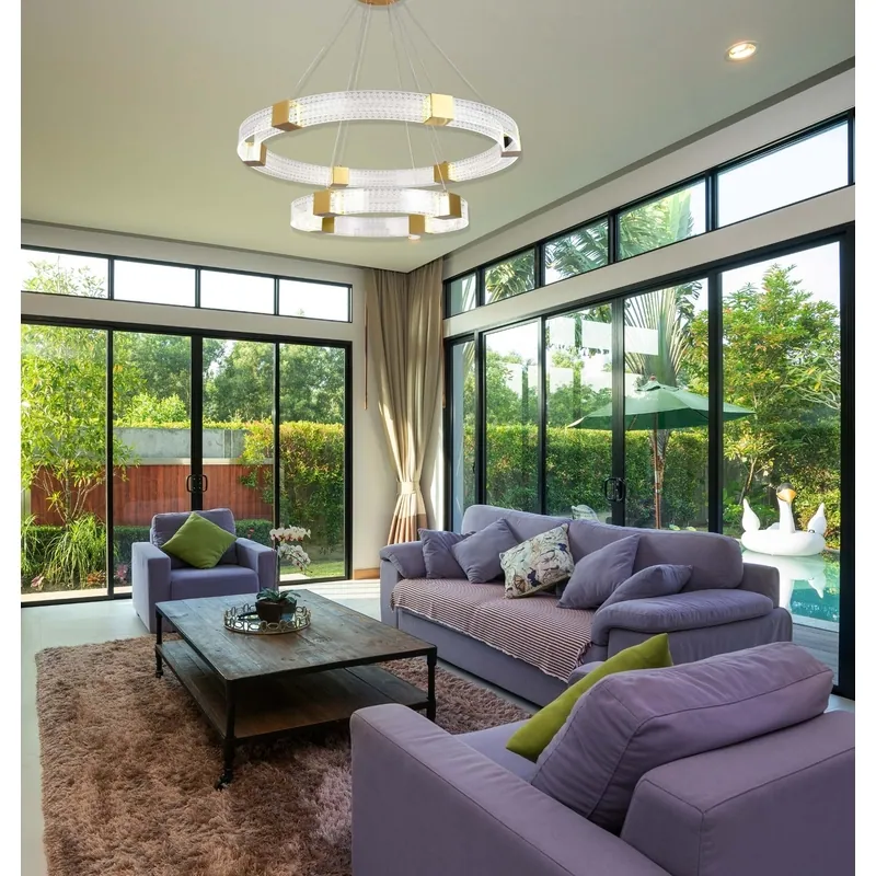 Golden Celestial Harmony Acrylic Chandelier