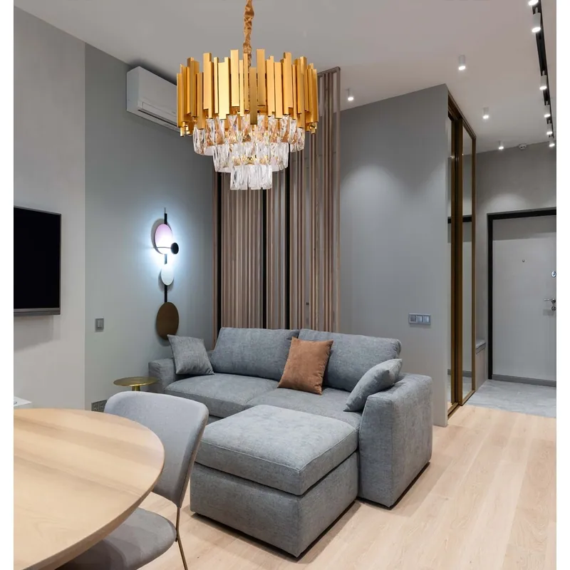 Golden Crystal Accent Chandelier