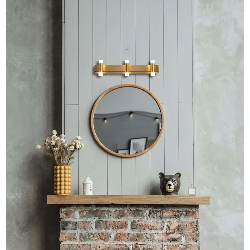Golden Embrace Trio Linear Mirror Light