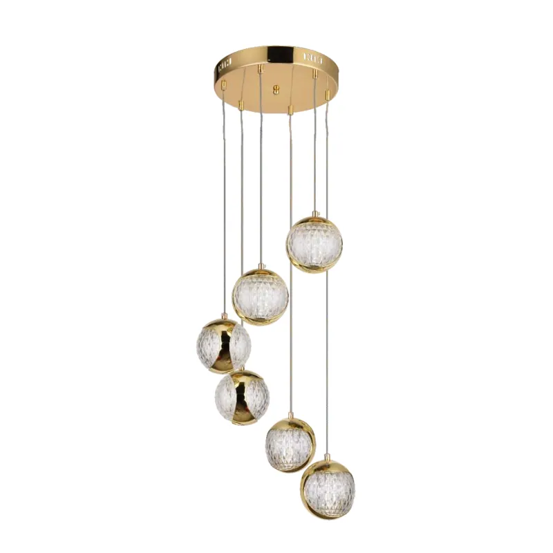 Golden Facet Stream Cluster Pendant Light