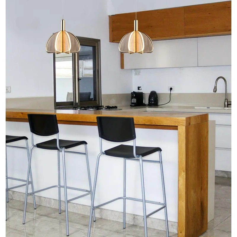 Golden Fan Sculptural LED Pendant Light