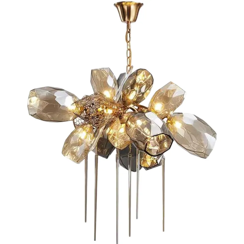 Golden Fire Bloom Chandelier