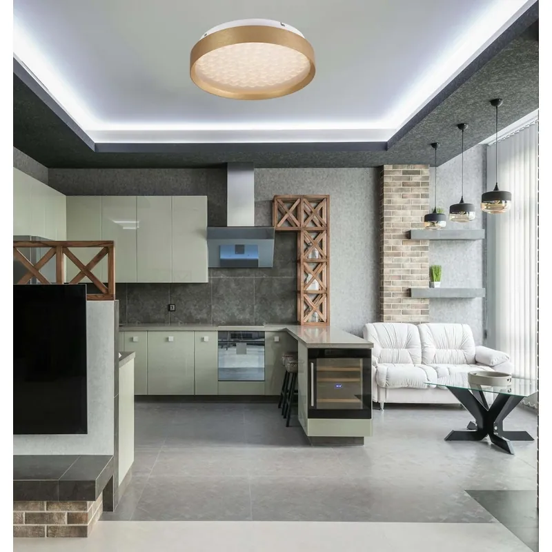 Golden Halo Orb Ceiling Light