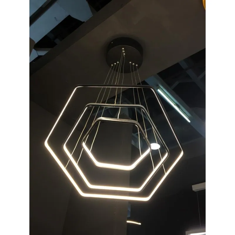 Golden Hive Modern Geometric Chandelier