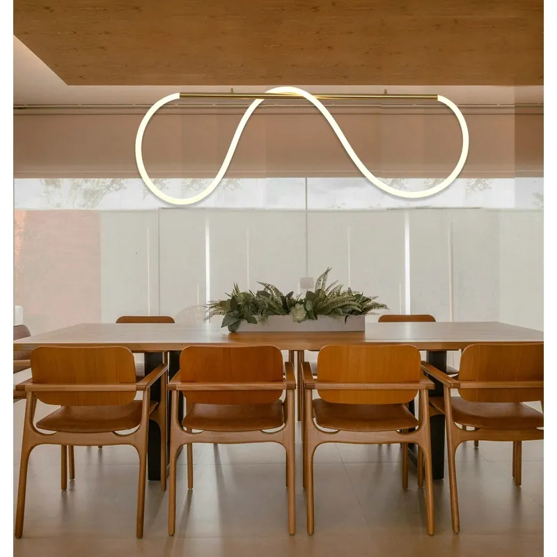 Golden Infinity Linear Pendant Light
