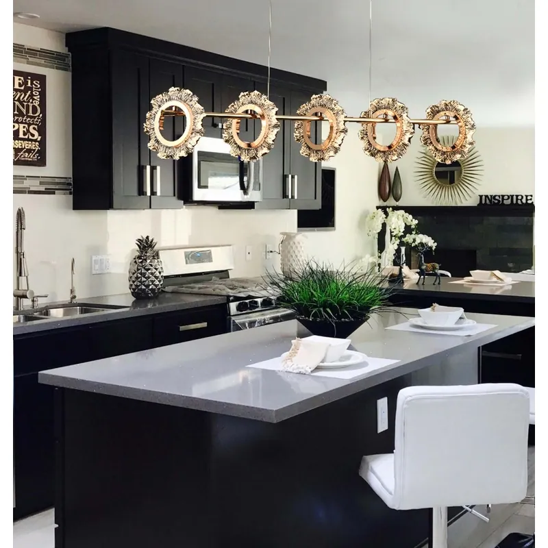 Golden Medallion Cascade Linear LED Pendant Light