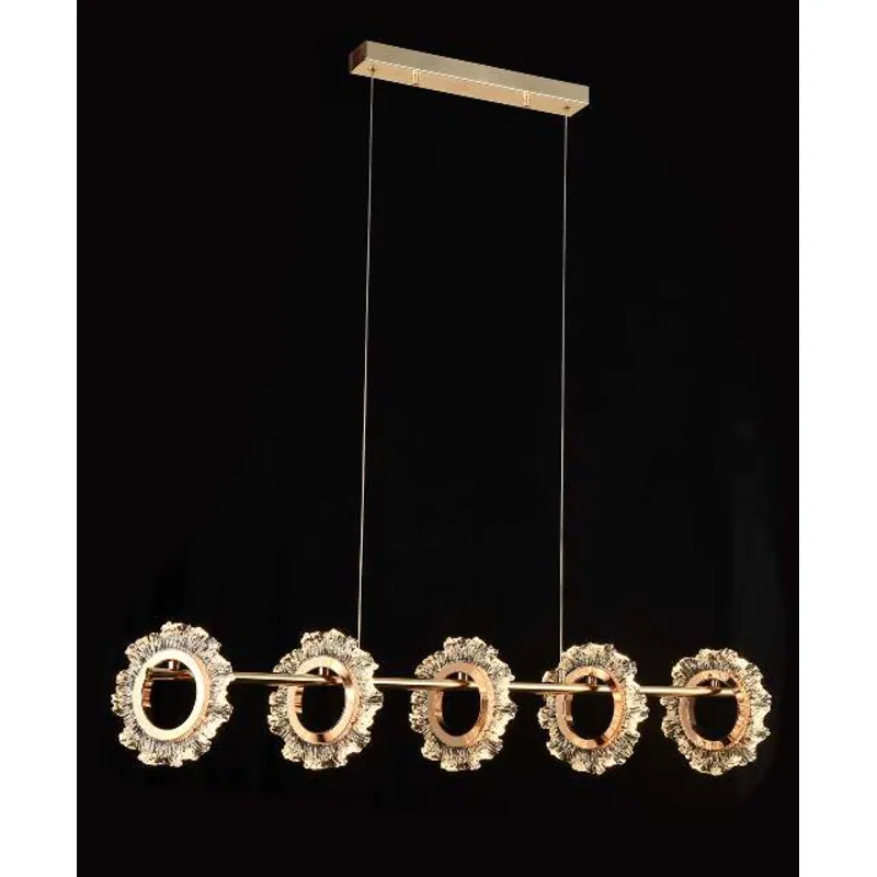 Golden Medallion Cascade Linear LED Pendant Light