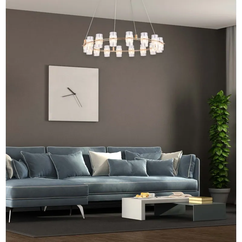 Golden Orbit Pillars Chandelier