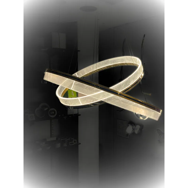 Golden Ribbon Twisted Ring Pendant Light