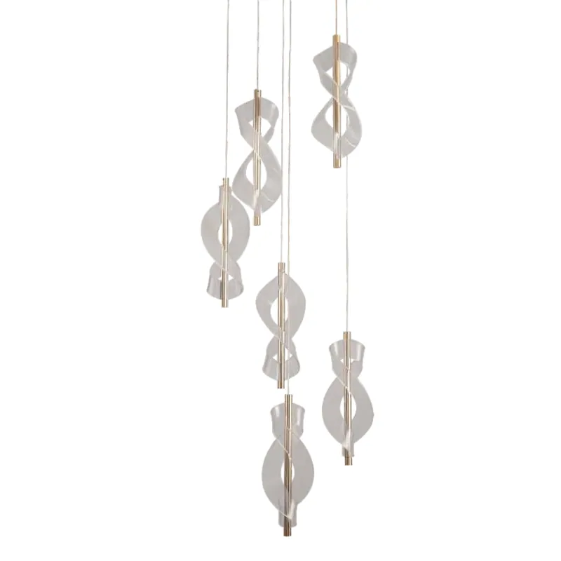 Golden Spiral Cascade Cluster Pendant Light