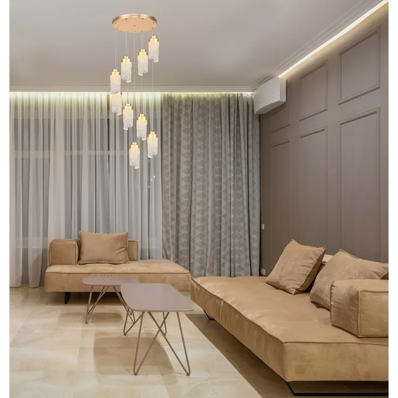 Golden Spire Descent Cluster Pendant Light
