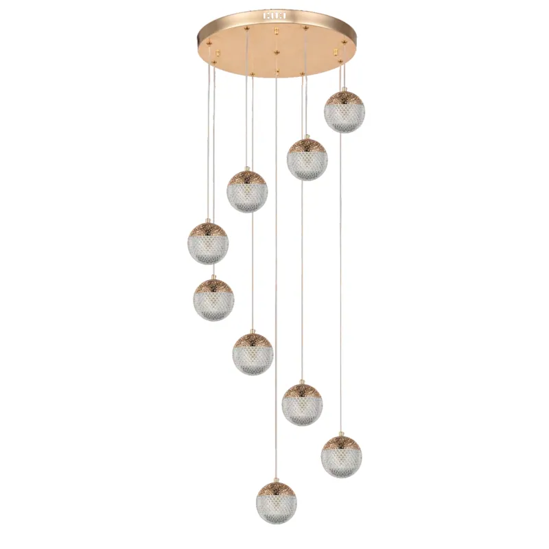 Golden Starfall Descent Cluster Pendant Light