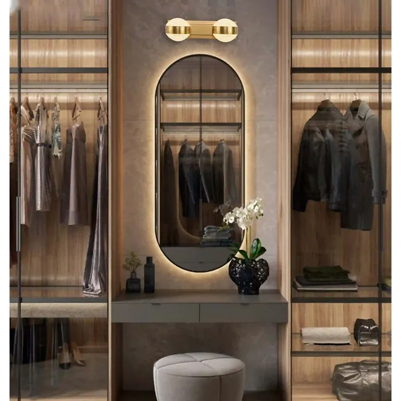 Golden Twirl Duet Modern LED Mirror Light