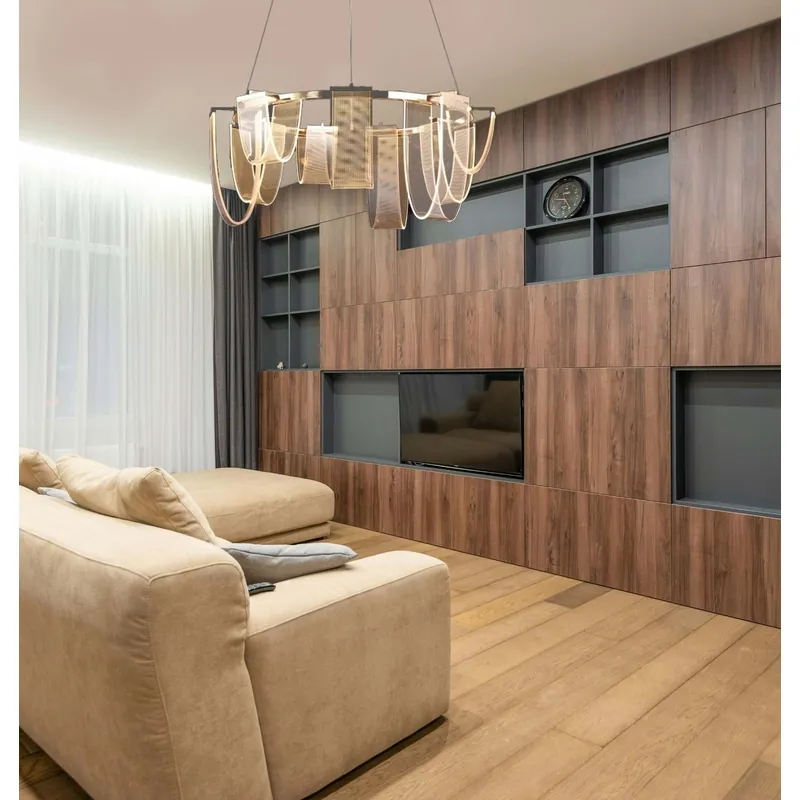 Golden Wave Embrace LED Chandelier