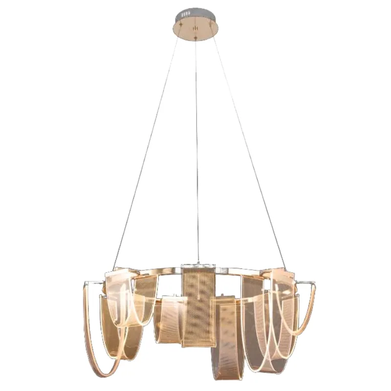 Golden Wave Embrace LED Chandelier