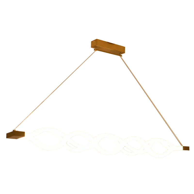 Golden Wave Interlace Linear Pendant Light