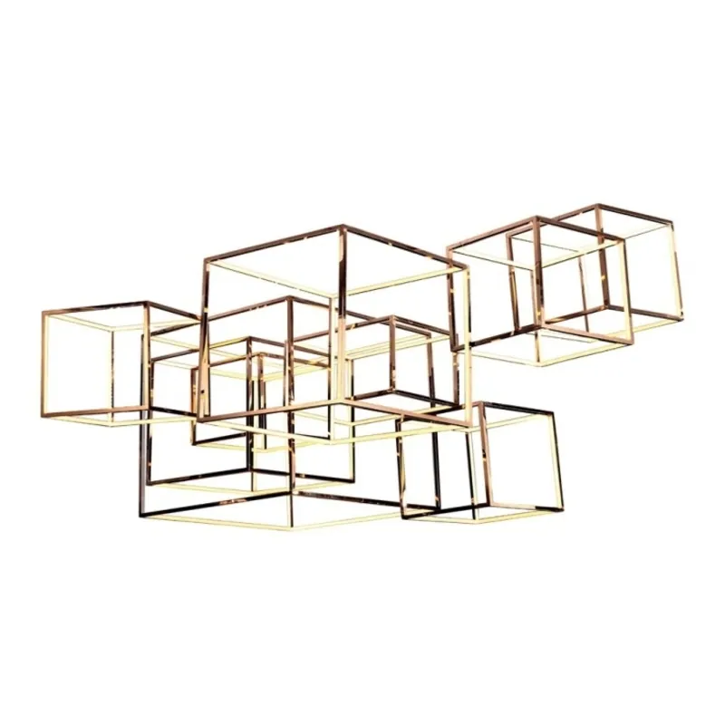 Luminous Geometric Frame Rectangular Pendant Light