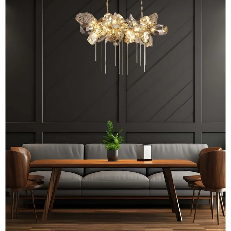 Molten Gold Horizon Linear Chandelier