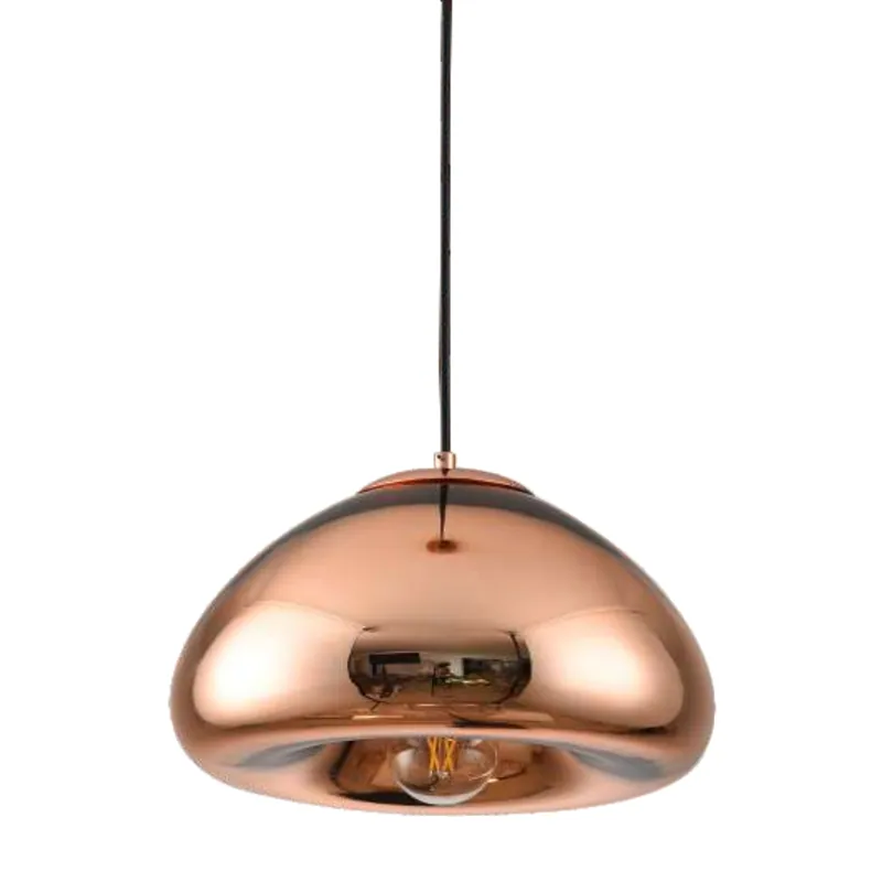 Molten Rose Gold Orb Pendant Light