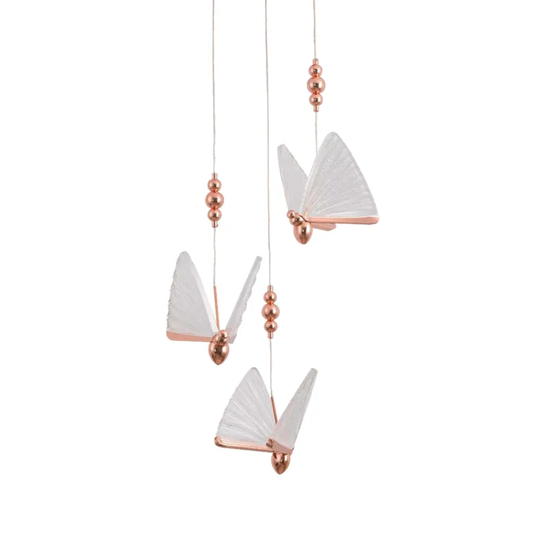 Rose Gold Flutter Cluster Pendant Light