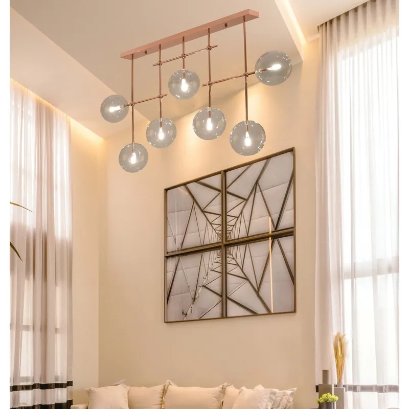Rose Gold Globe Pendant Light