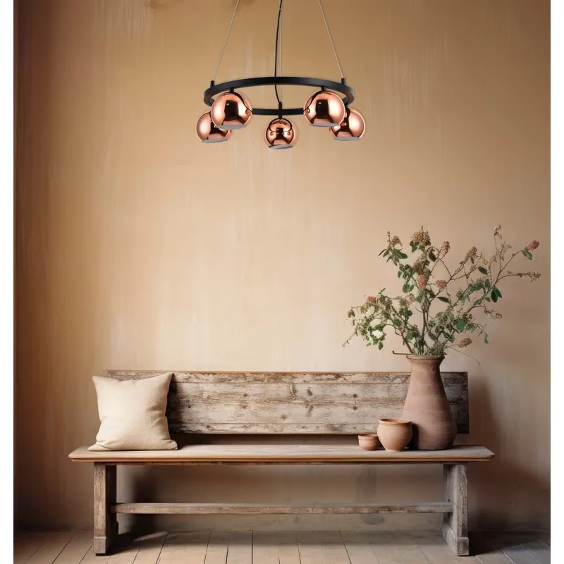 Rose Gold Orbit Cluster Pendant Light