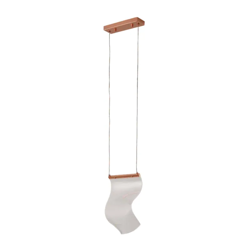 Rose Gold Ribbon Pendant Light
