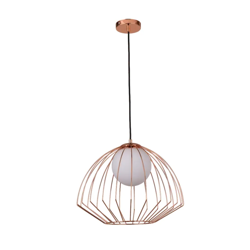 Rose Orb Serenity Metal Cage Pendant Light