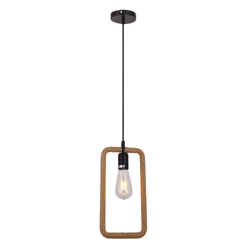 Rustic Frame Whisper Rope Pendant Light
