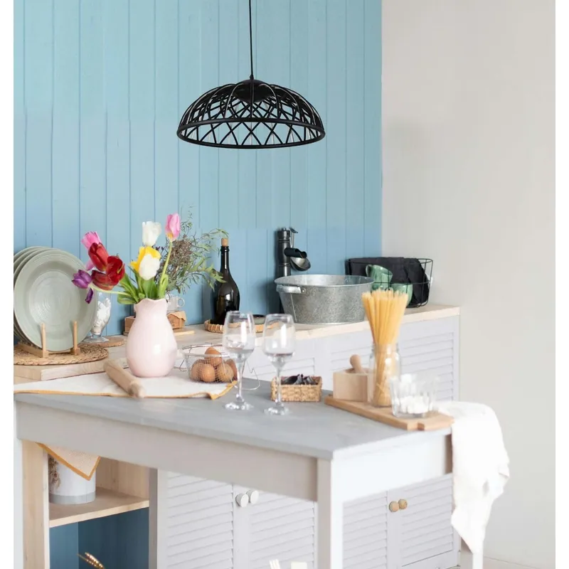 Shadow Weave Dome Pendant Light