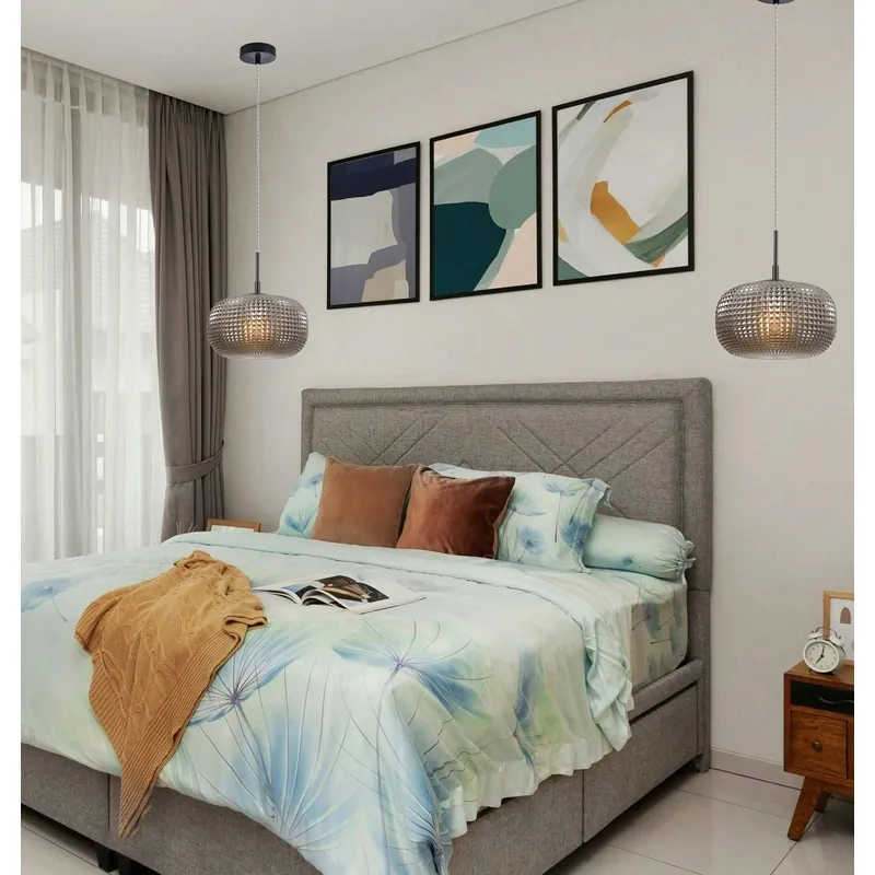 Smokey Quilt Orb Pendant Light