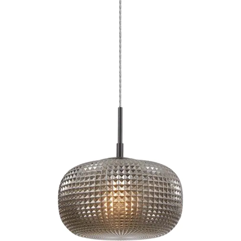 Smokey Quilt Orb Pendant Light