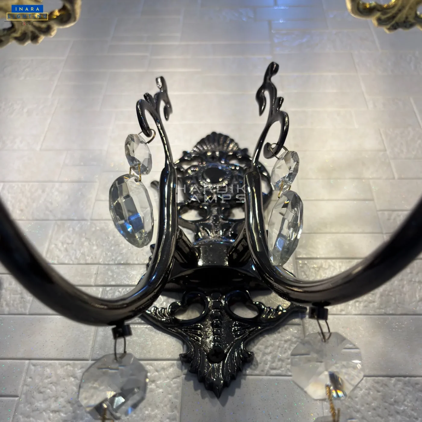 Royal Crystal Brass Wall Sconce