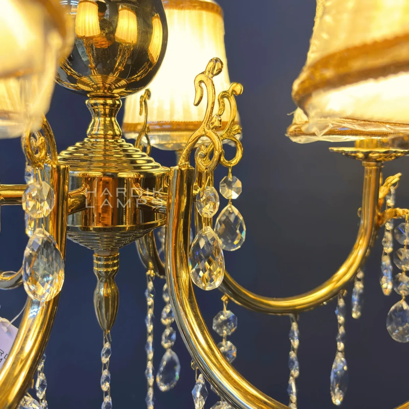 Whispers of Gold Brass Crystal Chandelier