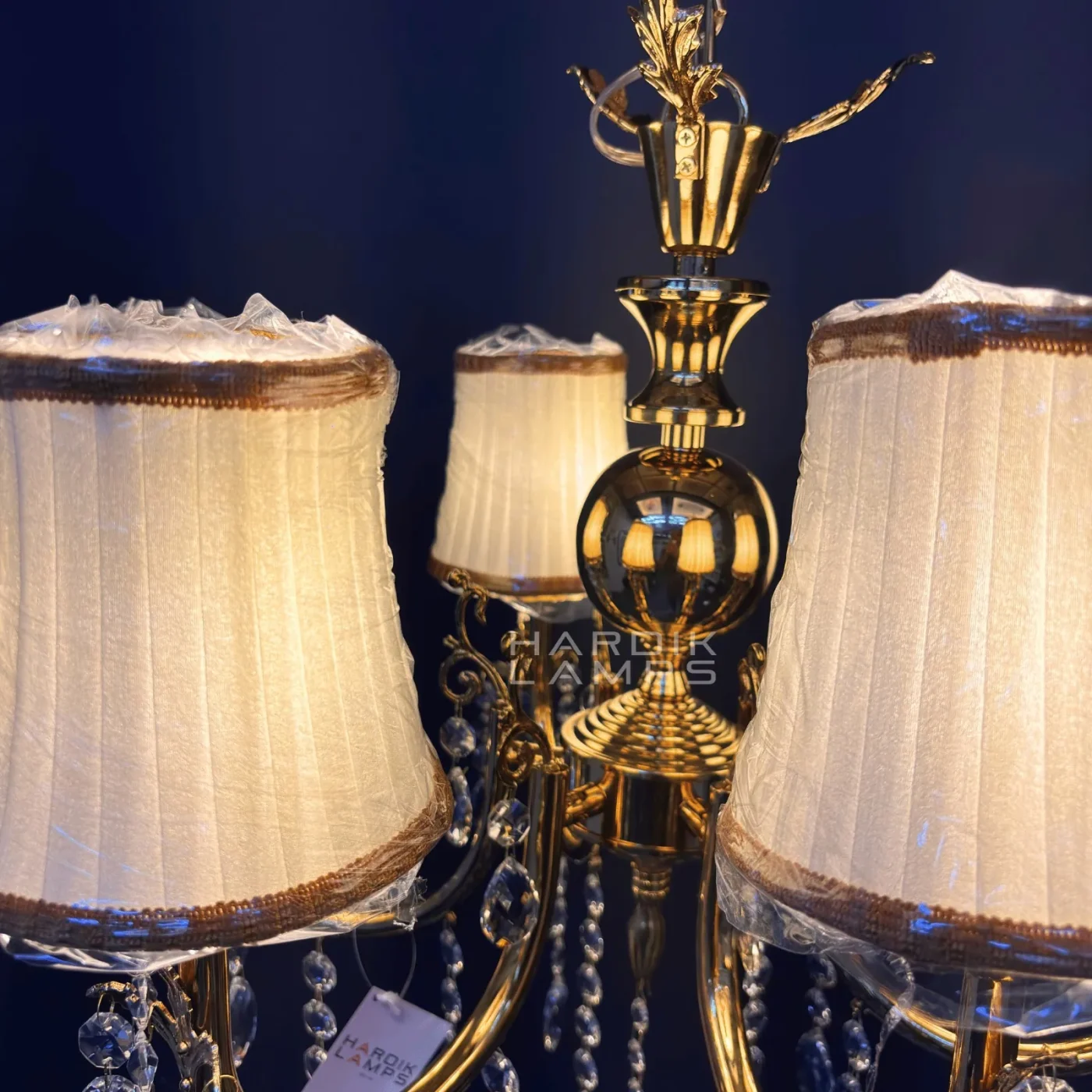 Whispers of Gold Brass Crystal Chandelier