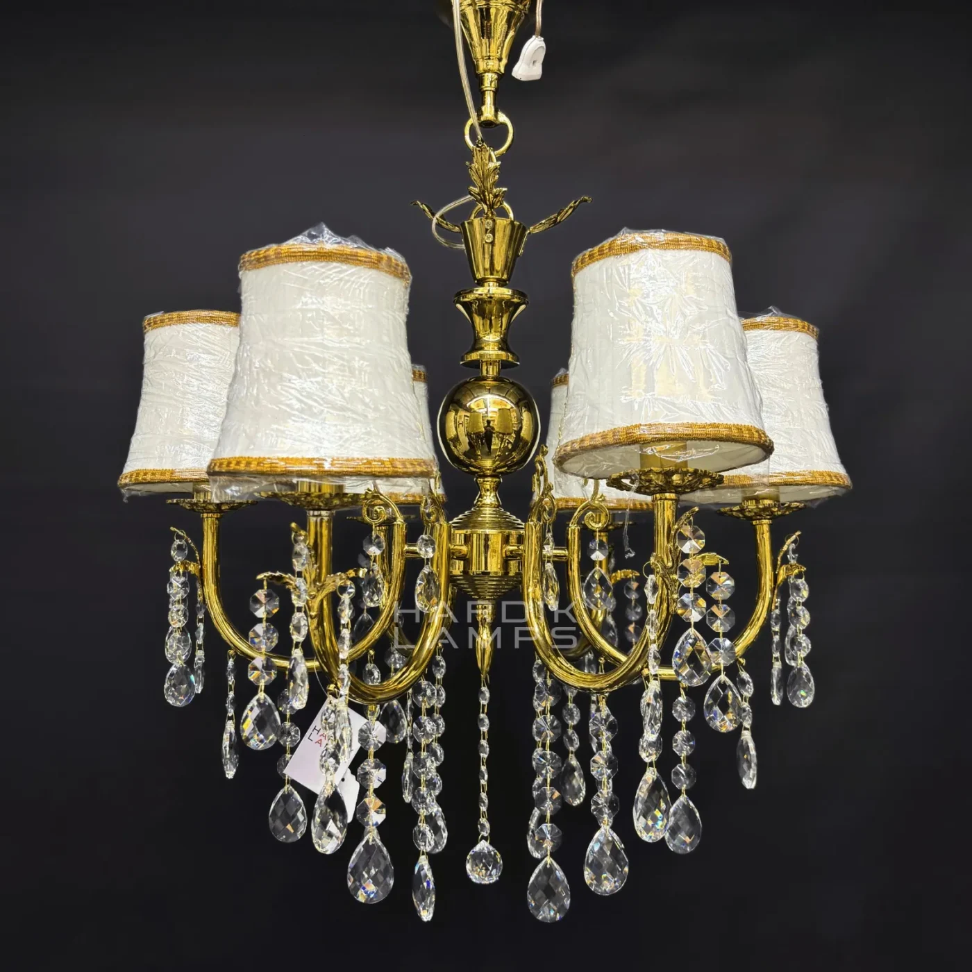 Whispers of Gold Brass Crystal Chandelier