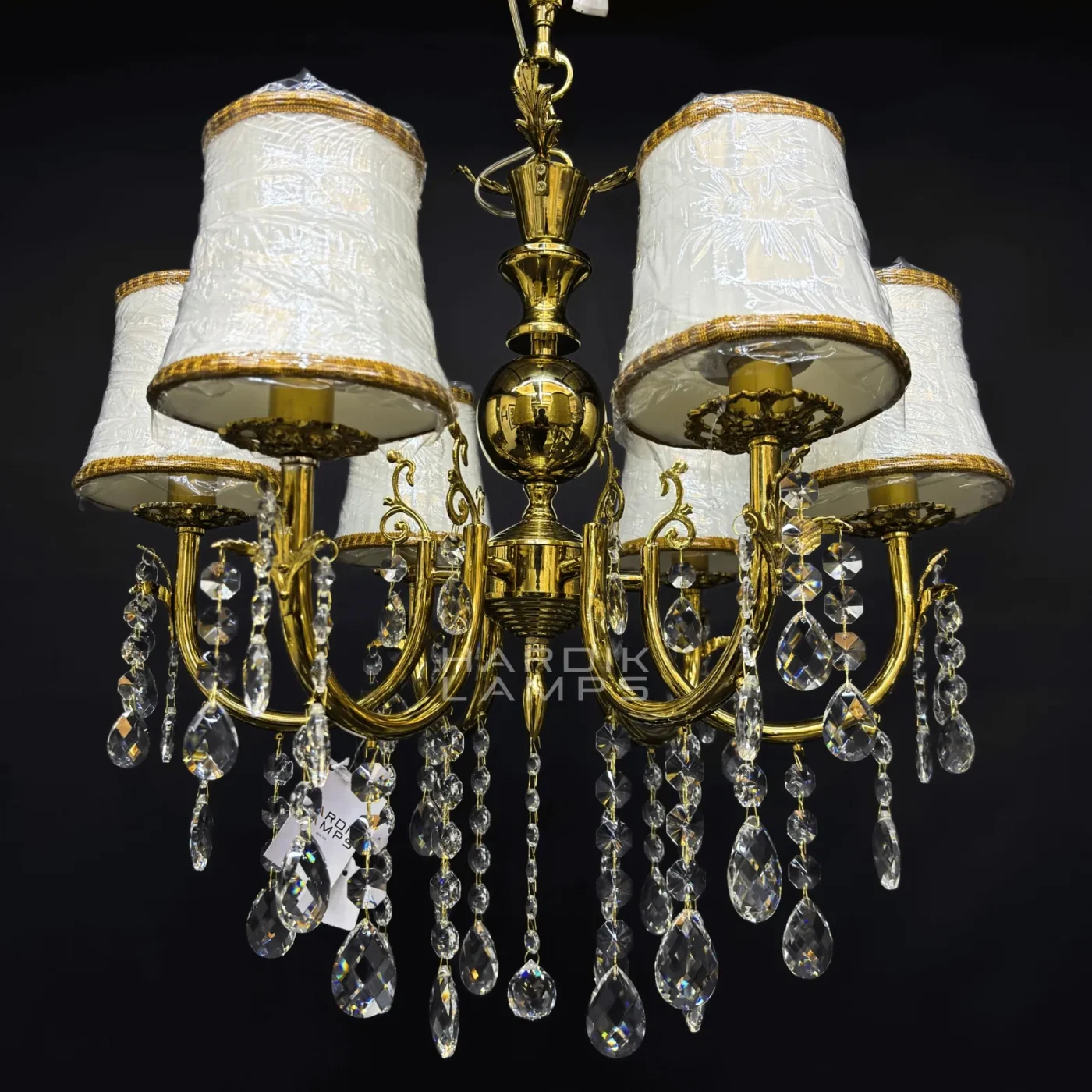 Whispers of Gold Brass Crystal Chandelier