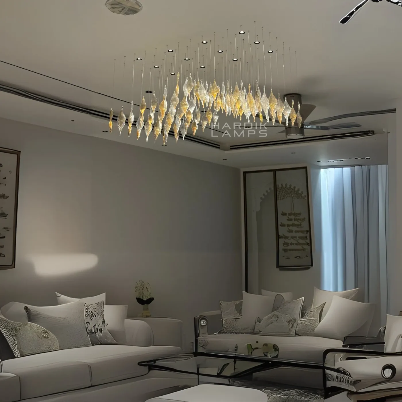 Abstract Twist Chandelier