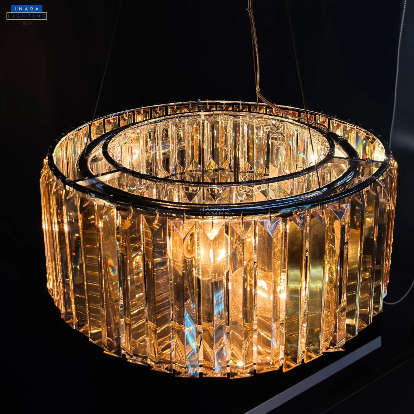 Golden Sheen Drum Chandelier