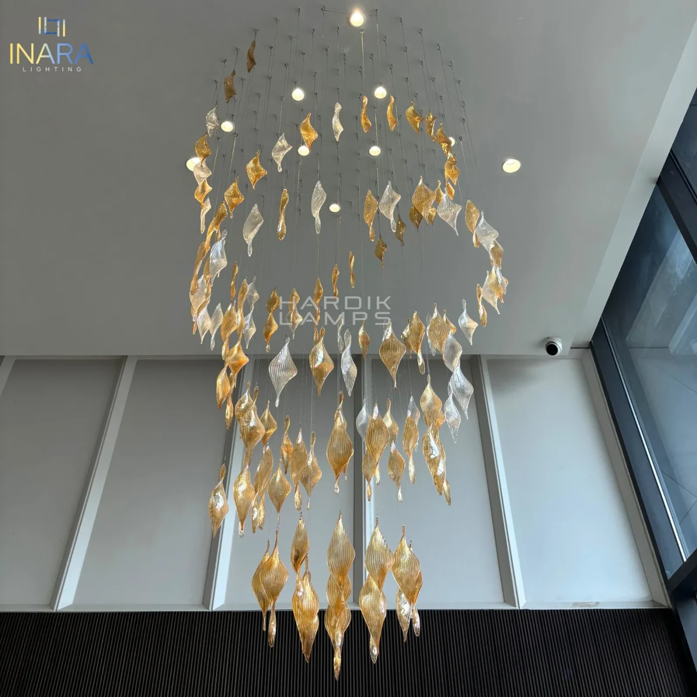 Amber Whispers Glass Chandelier