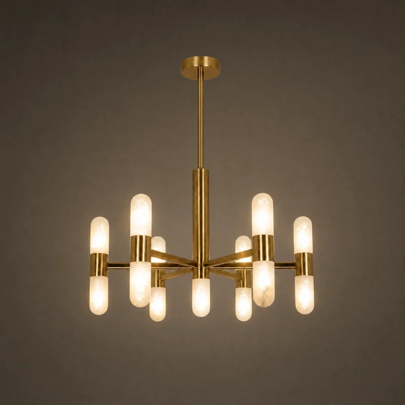 Onyx Sputnik Chandelier — lights on