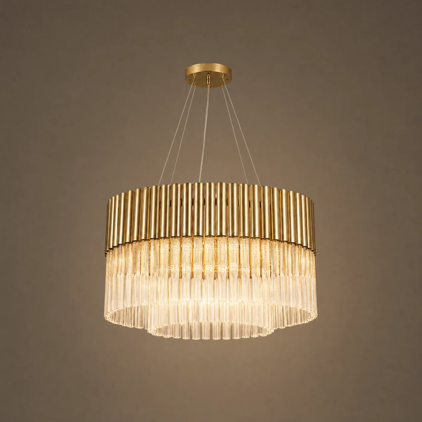 Cadenza Round Chandelier — lights on