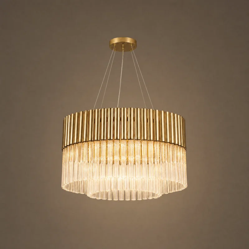 Cadenza Round Chandelier — lights on