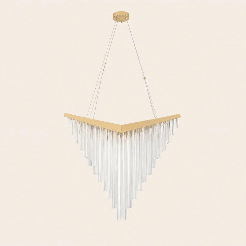 Chevron Glass Rod Chandelier
