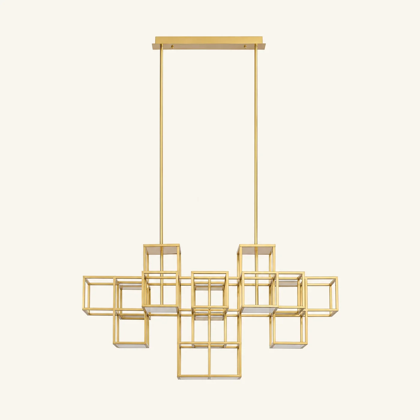 Cubist Gold Linear Chandelier