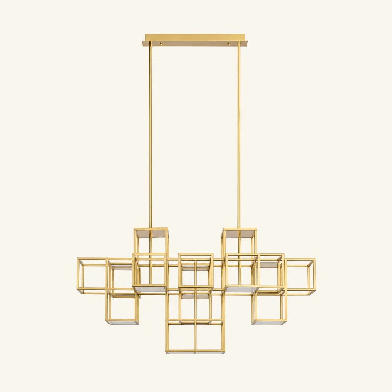 Cubist Gold Linear Chandelier