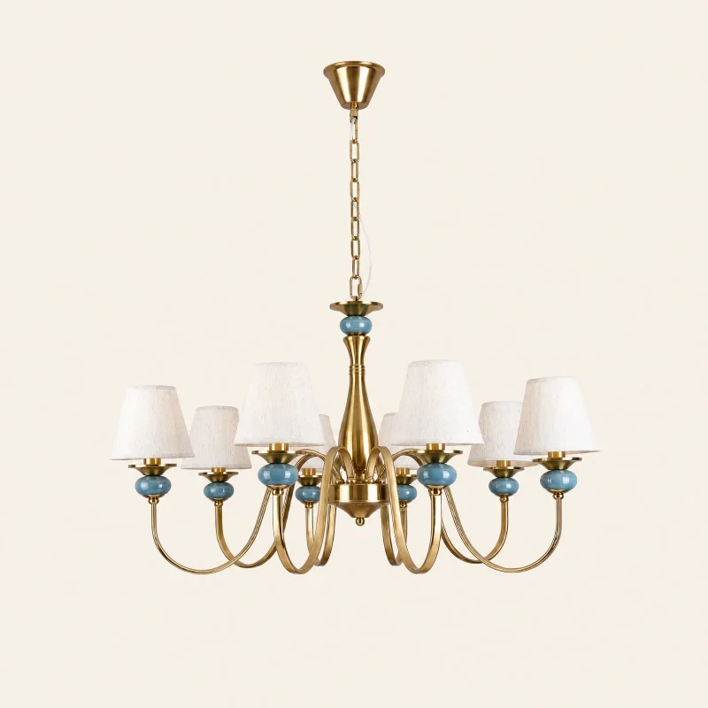 Delft 8-Arm Shaded Chandelier