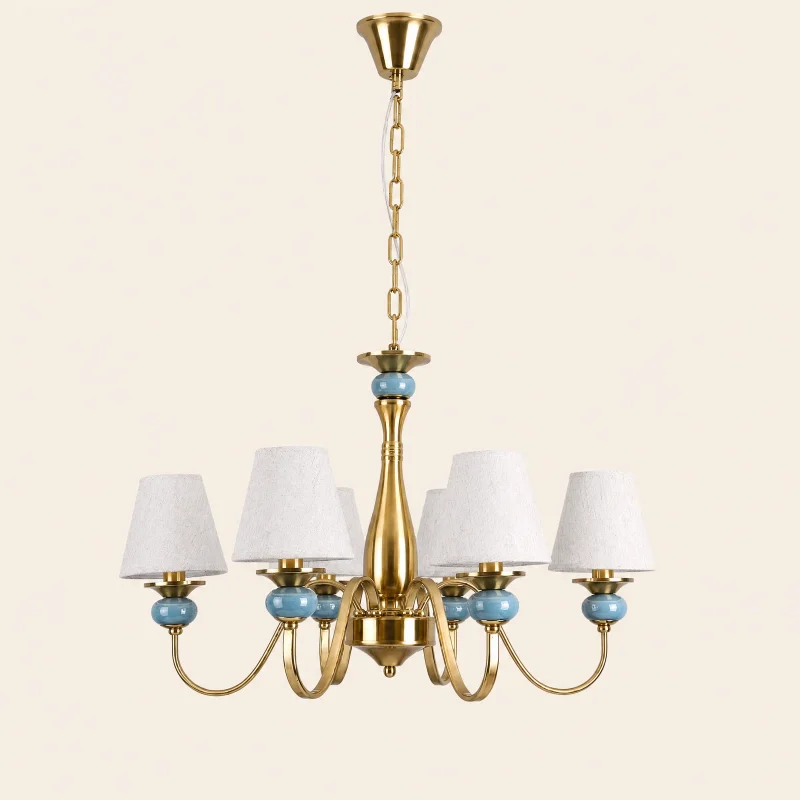 Delft Ceramic Shaded Chandelier