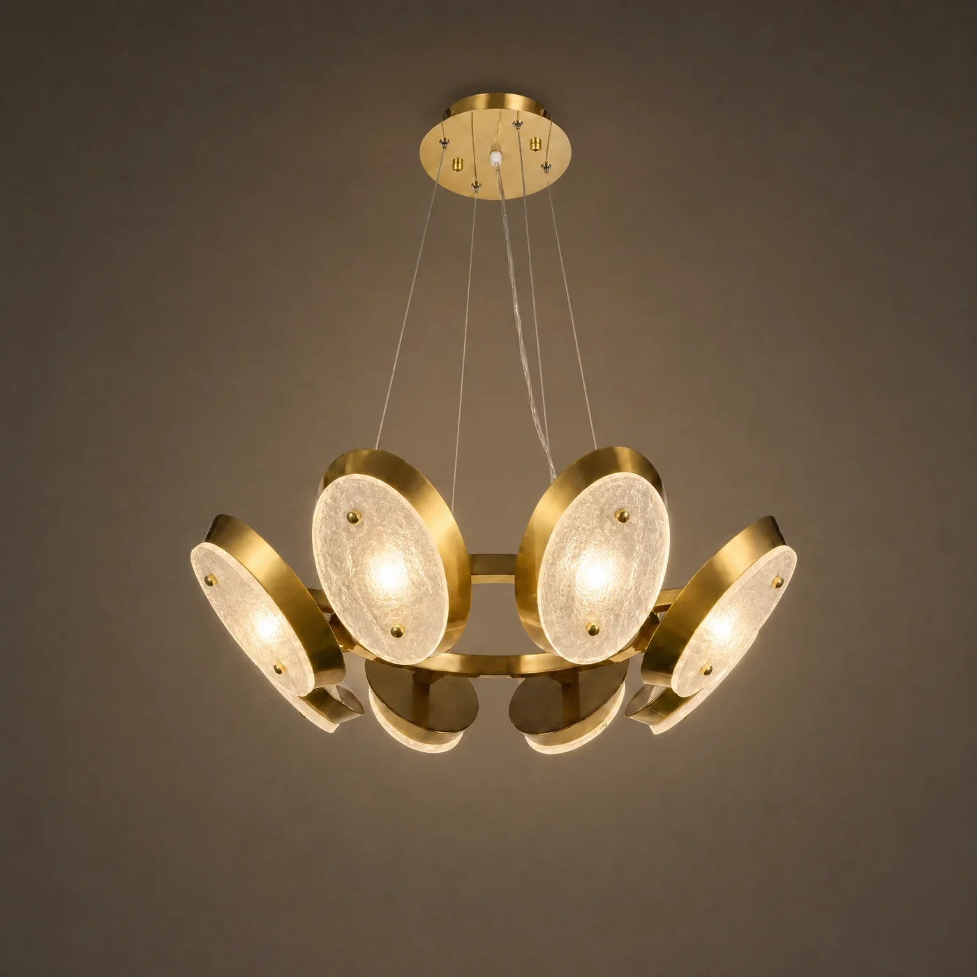 Eclipse Onyx Chandelier — lights on