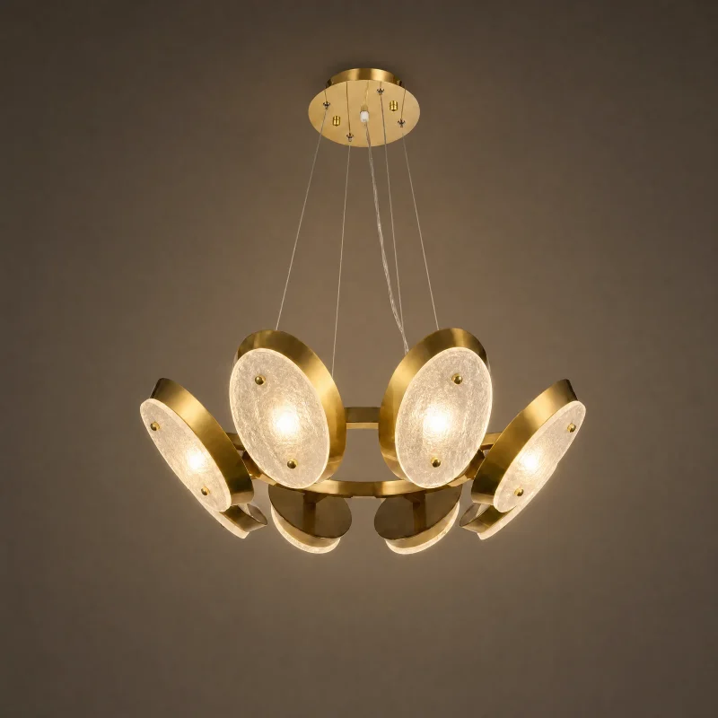 Eclipse Onyx Chandelier — lights on